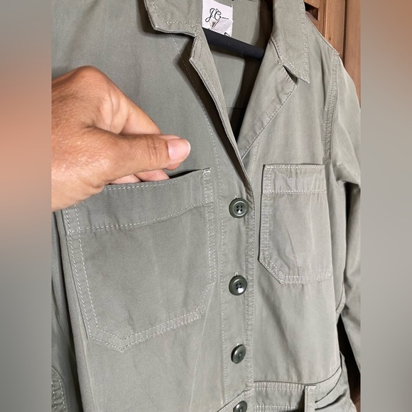 J.Crew khaki foundry Chino short classic coveralls long sleeve romper size 6 - Picture 7 of 11